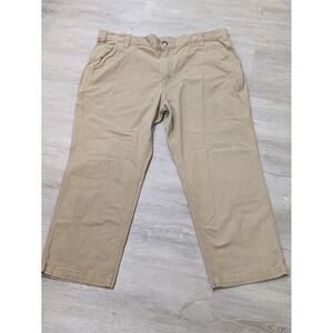 Carhartt Pants Mens 42x28 Khaki Relaxed Fit Workwear Utility Carpenter Cotton